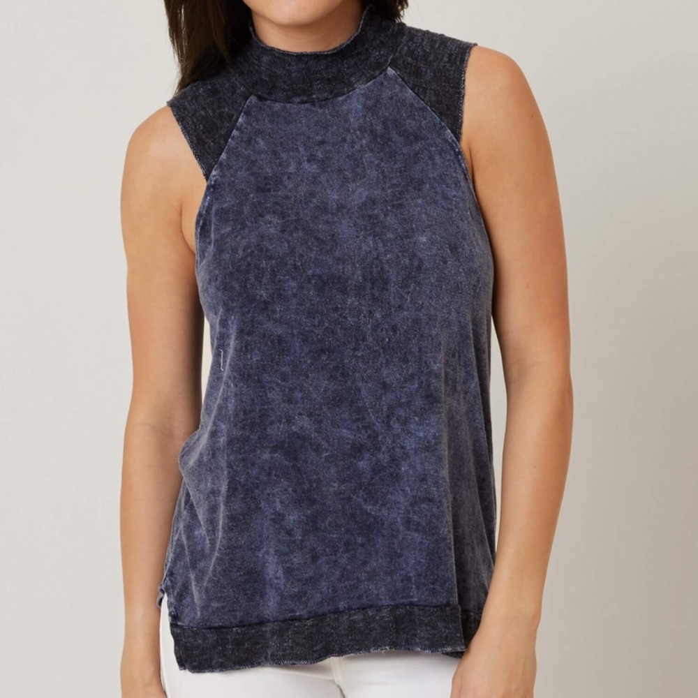 Gilded Intent Washed Cutout Tank Top